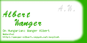 albert wanger business card